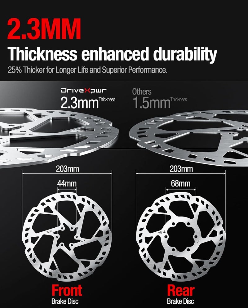 DriveXpwr Heavy-Duty 203 mm Thickened Stainless Steel Front & Rear Brake Disc Rotor for Talaria Road Legal TL45, Sting Offroad TL3000 - Enhanced Cooling & Durability - Image 2